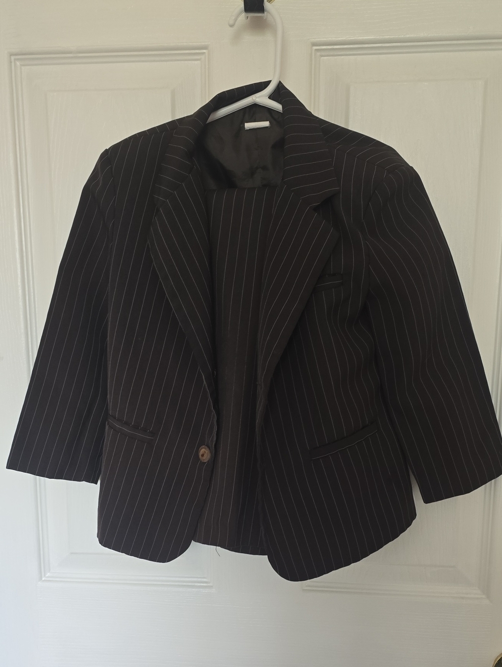 Toddler Black Pinstripe Suit